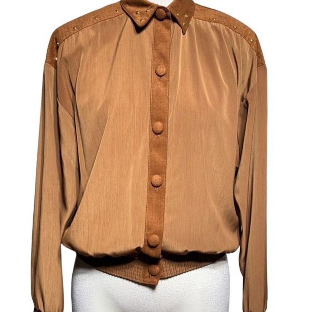 Barbara Gerwit Brown Vintage Jacket Faux Suede Size Small